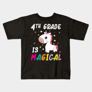 Unicorn Students Seniors Back To School 4th Grade Is Magical Kids T-Shirt